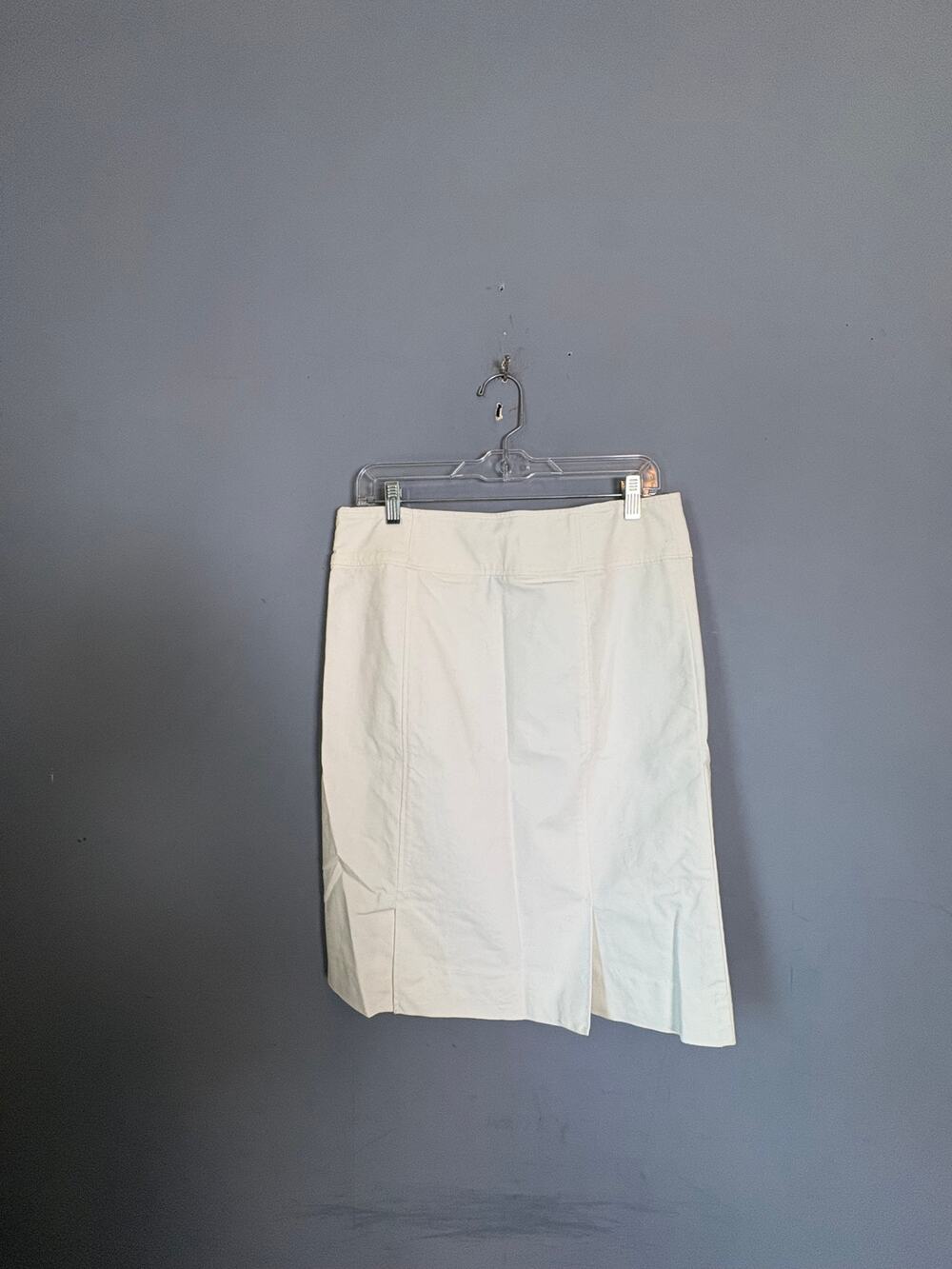 Chaps Womens Size 8 Ivory White High Waist Button Front Pencil Skirt